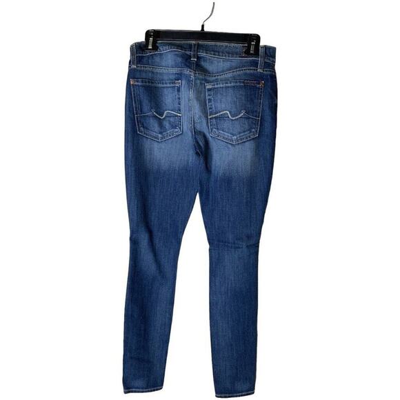 7 for All Mankind Gwenevere Jeans Women's Size 27 Stretch Medium Wash Bleu Denim - Picture 2 of 9